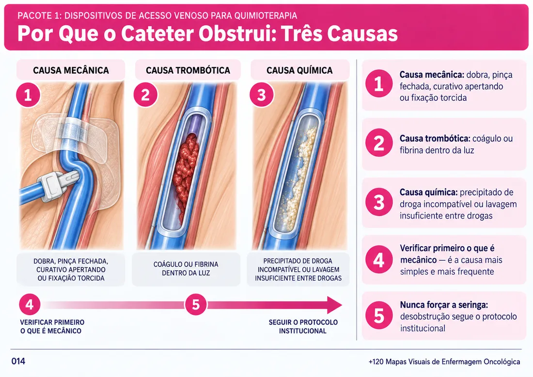 Mapa 014: Por Que o Cateter Obstrui: Três Causas