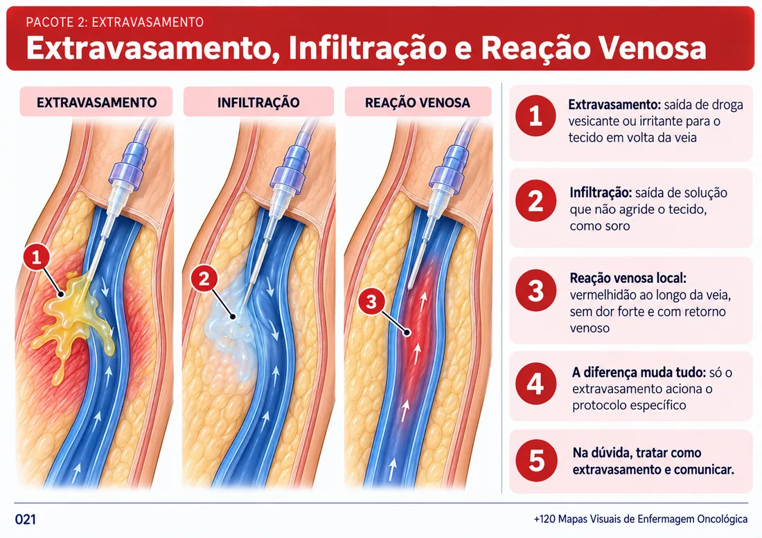 Mapa 021: Extravasamento, Infiltração e Reação Venosa